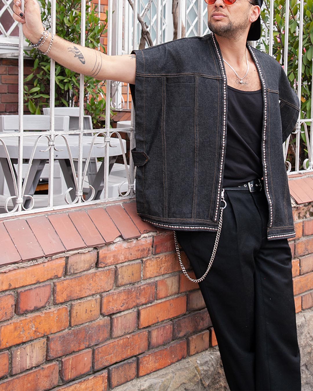 Poncho en Denim negro - corto