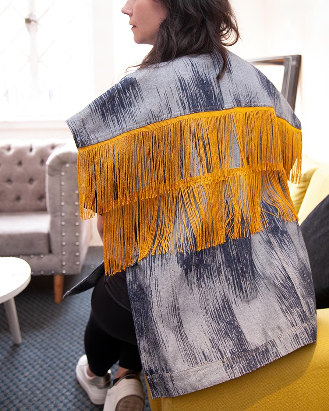 Poncho en Denim con desgaste - largo